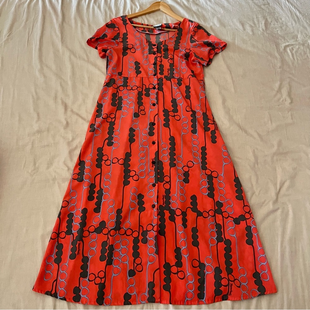 Manuheali’i Coral Print Midi Dress Size XS